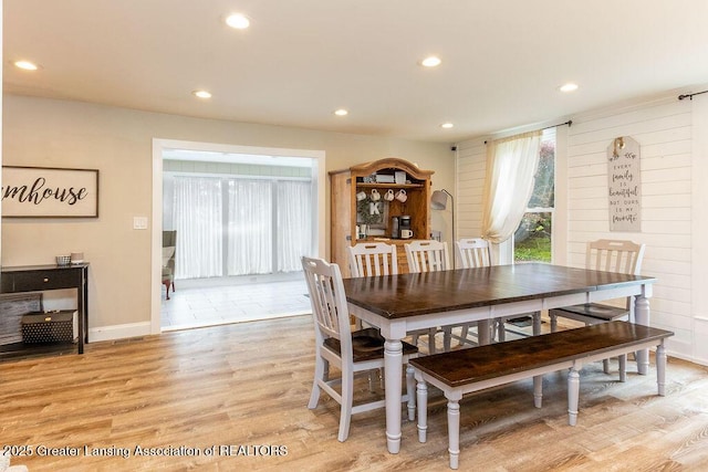 1061 E Sherwood Rd, Williamston, MI 48895 - dining room with recessed lighting, light wood-style flooring, and baseboards