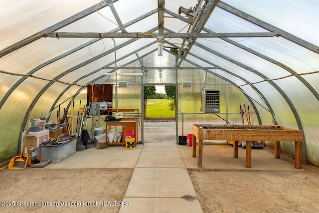 1061 E Sherwood Rd, Williamston, MI 48895 - interior space with lofted ceiling and electric panel