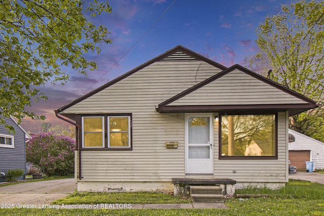 view of bungalow-style home