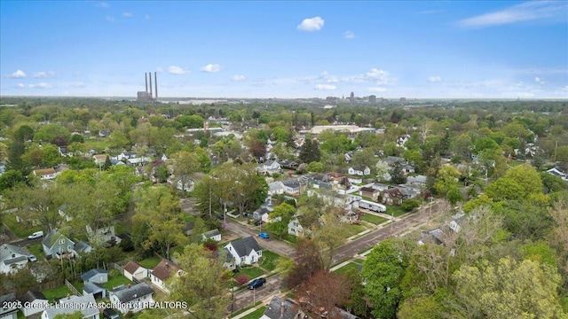 aerial view with a residential view