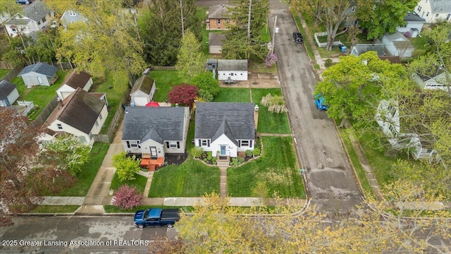 bird's eye view with a residential view