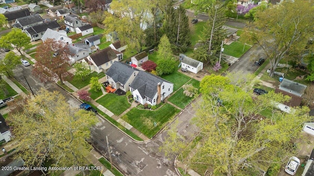 drone / aerial view with a residential view