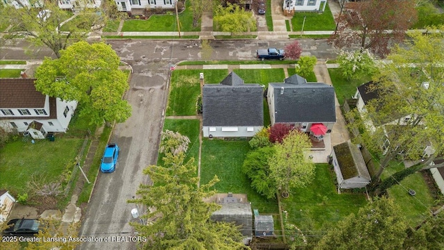 bird's eye view with a residential view