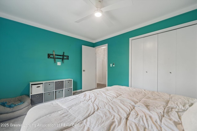 1212 Sandhill Dr, Dewitt, MI 48820 - bedroom with a closet and ceiling fan