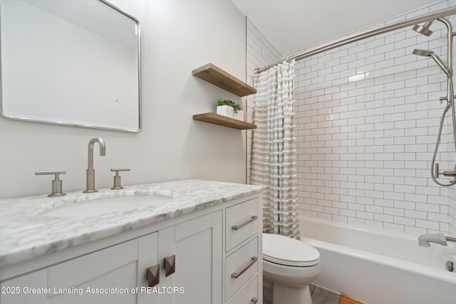 1212 Sandhill Dr, Dewitt, MI 48820 - full bathroom featuring toilet, vanity, and shower / bath combo