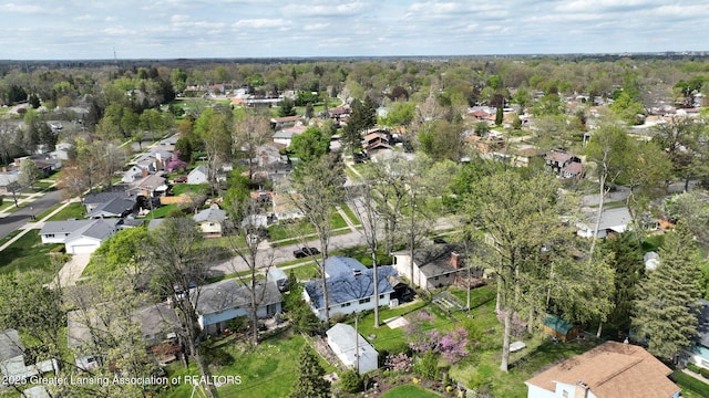 aerial view with a residential view
