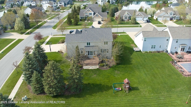 bird's eye view with a residential view
