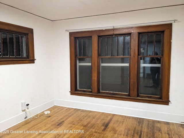 interior details with baseboards and wood finished floors