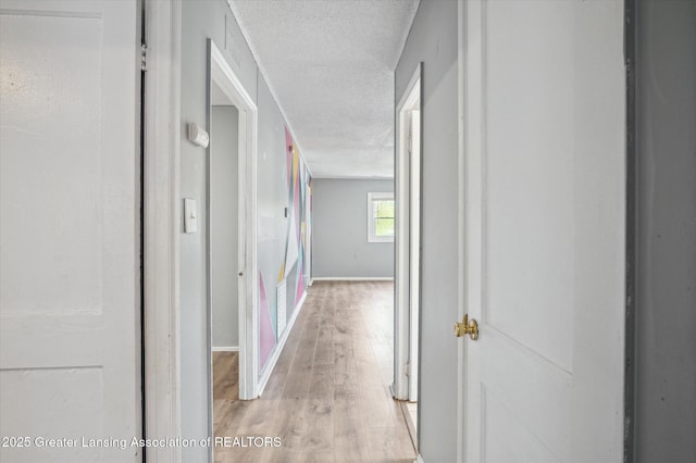 1406 N Martin Luther King Jr Blvd, Lansing, MI 48915 - corridor featuring baseboards, light wood-style floors, visible vents, and a textured ceiling
