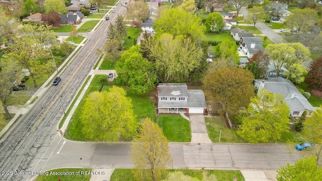 aerial view with a residential view