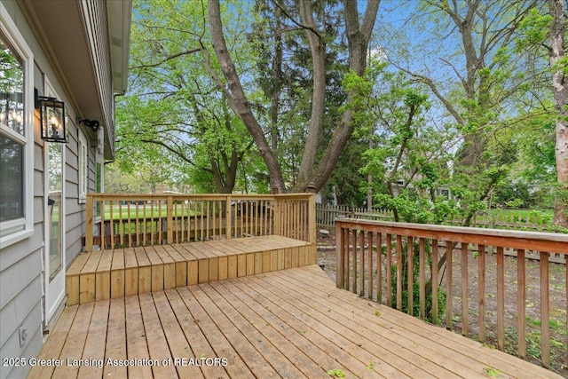 wooden terrace with fence