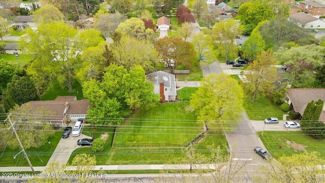 aerial view featuring a residential view