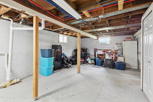 below grade area with a healthy amount of sunlight