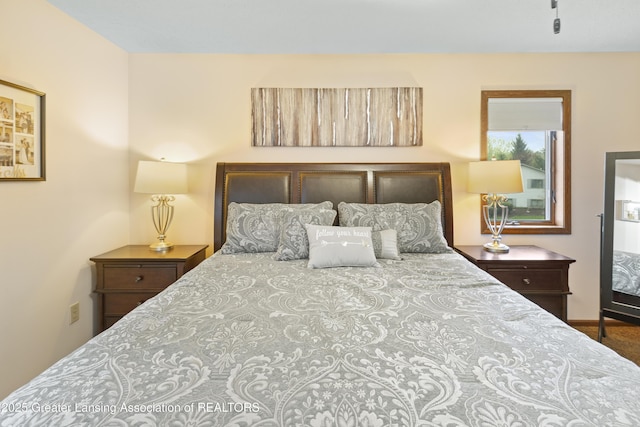 view of carpeted bedroom