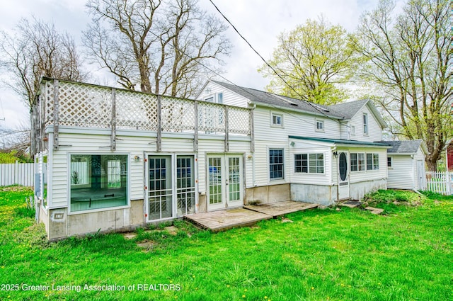 2820 N Lima Center Rd, Dexter, MI 48130 - back of property with fence and a lawn