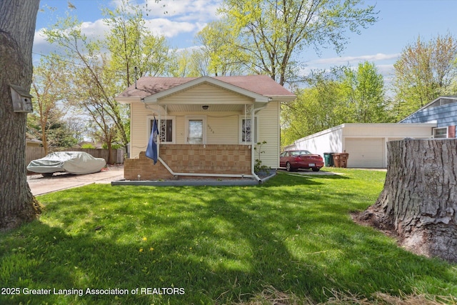 bungalow-style home with brick siding