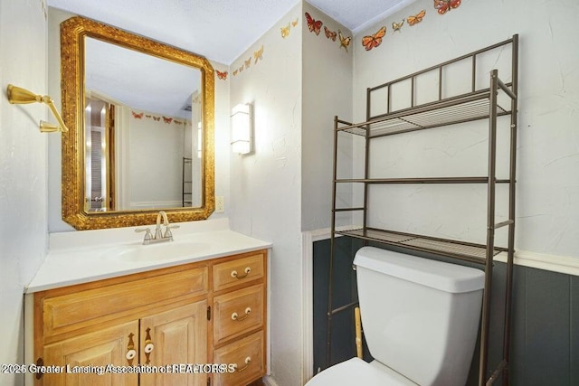 bathroom with toilet and vanity