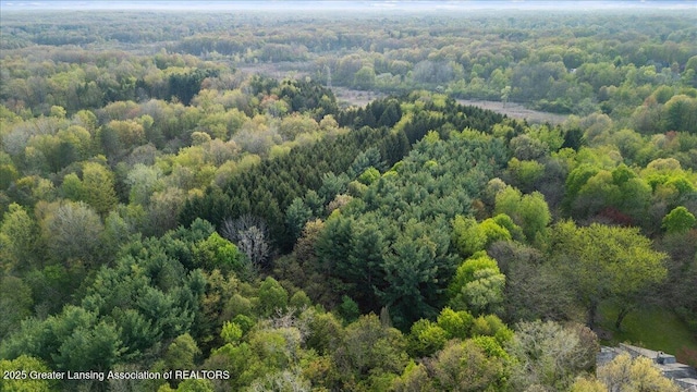aerial view of a heavily wooded area