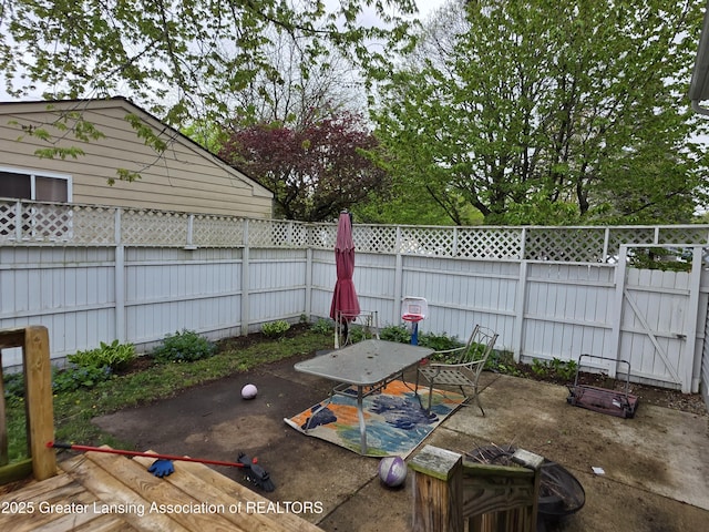 view of patio / terrace with a fenced backyard