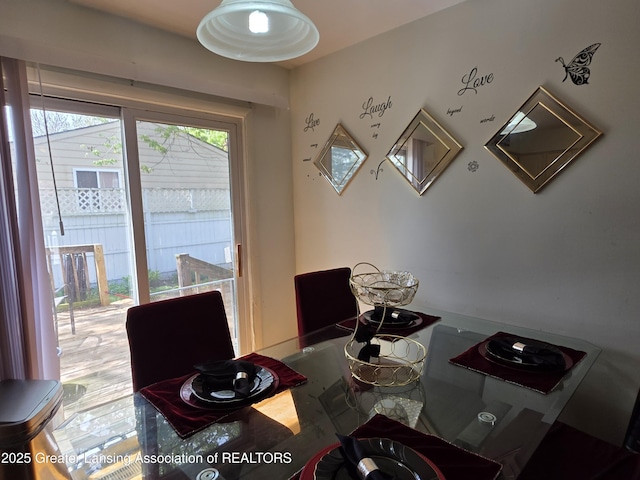 view of dining area