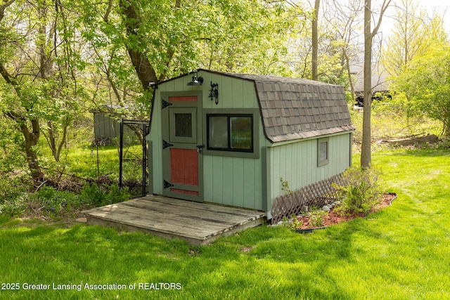 view of shed