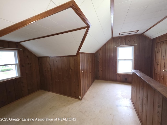 526 Fenton St, Lansing, MI 48910 - bonus room with lofted ceiling and wooden walls