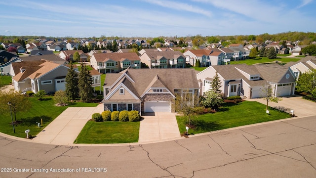 aerial view of residential area
