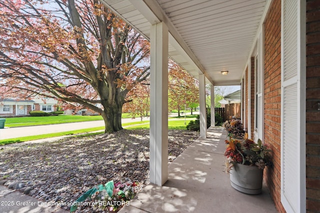 view of patio featuring covered porch