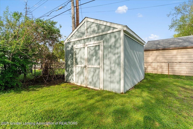 view of shed