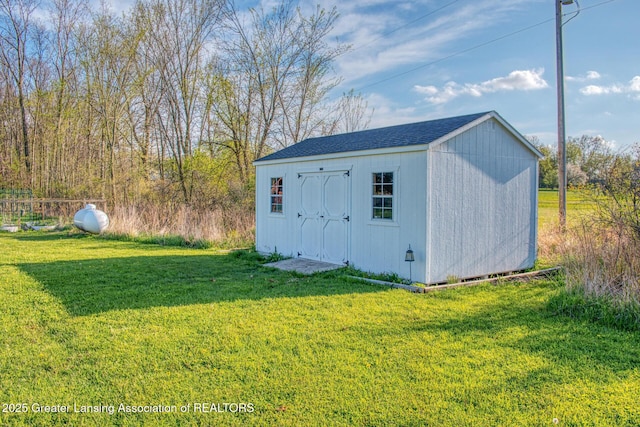 view of shed