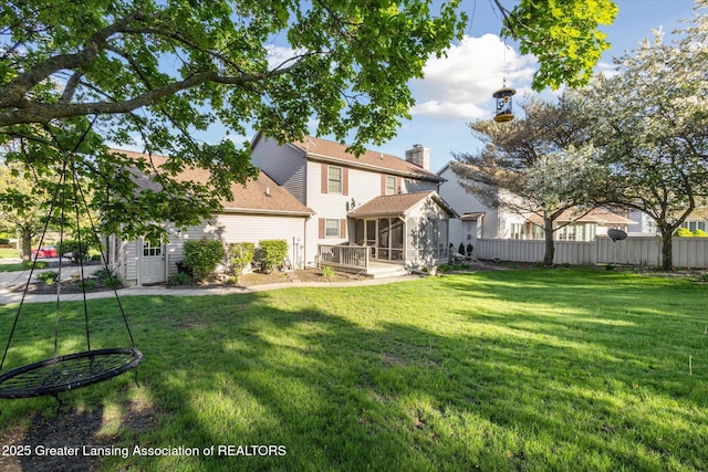 900 Oneida Woods Trl, Grand Ledge, MI 48837 - view of yard featuring a sunroom