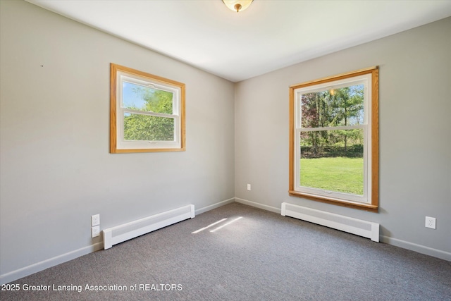 3415 W Needmore Hwy, Charlotte, MI 48813 - carpeted spare room featuring baseboard heating and baseboards