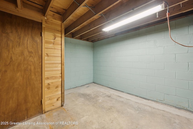 3415 W Needmore Hwy, Charlotte, MI 48813 - unfinished below grade area with concrete block wall
