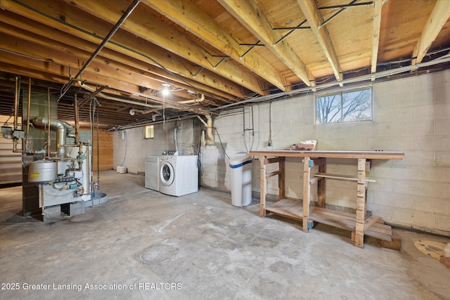 3415 W Needmore Hwy, Charlotte, MI 48813 - below grade area featuring washing machine and clothes dryer