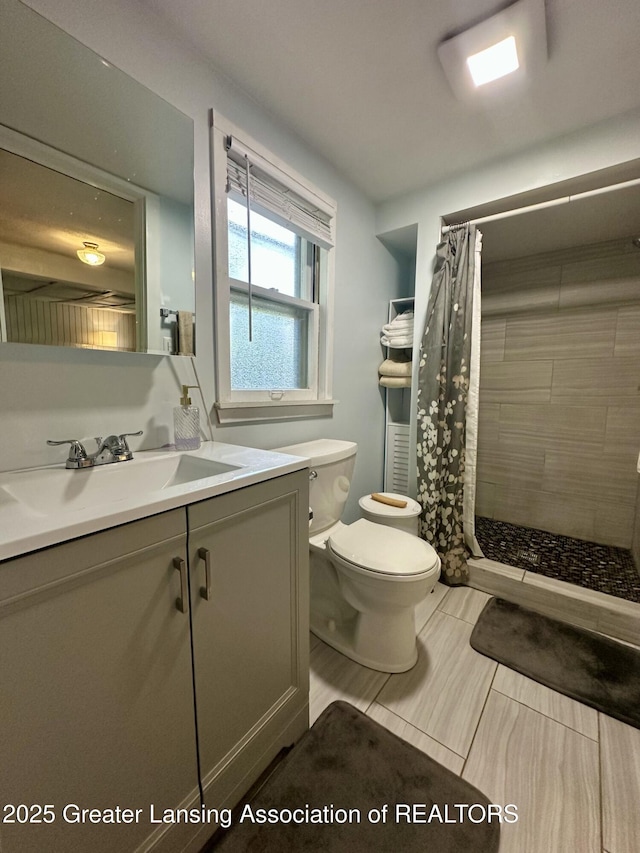 15496 Park Lake Rd, East Lansing, MI 48823 - full bath featuring toilet, a stall shower, and vanity