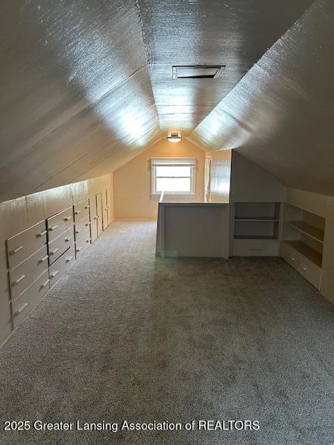 1209 Hapeman St, Lansing, MI 48915 - additional living space featuring carpet floors and vaulted ceiling