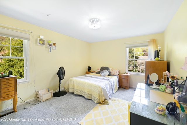2038 Woodfield Rd, Okemos, MI 48864 - carpeted bedroom with multiple windows and baseboards