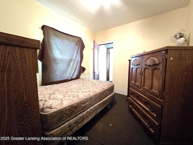 1045 N Larch St, Lansing, MI 48906 - bedroom with dark carpet and baseboards