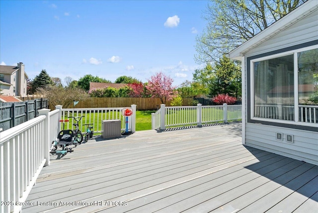 deck featuring cooling unit