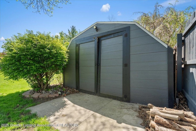 view of shed