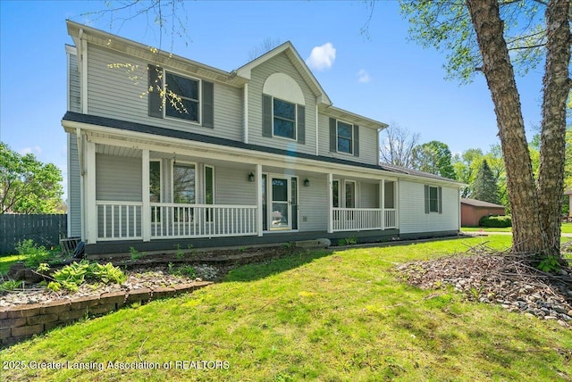 view of front of property with a porch
