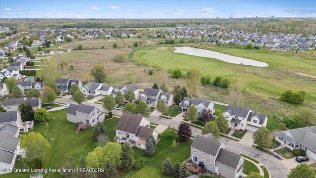 3837 Plover Pl, East Lansing, MI 48823 - view of property location with nearby suburban area, a golf club, and a large body of water