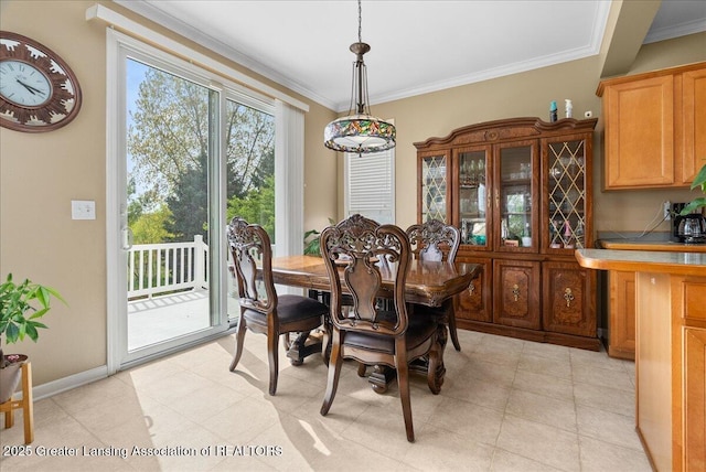 3837 Plover Pl, East Lansing, MI 48823 - dining room featuring ornamental molding and baseboards