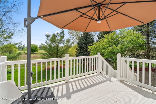 3837 Plover Pl, East Lansing, MI 48823 - deck featuring a yard
