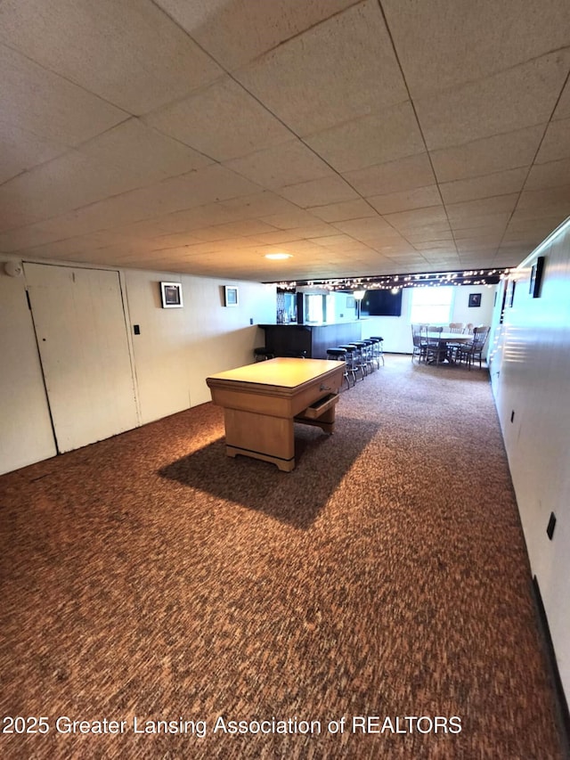 1048 Chris J Dr, Lansing, MI 48917 - rec room featuring carpet floors and billiards