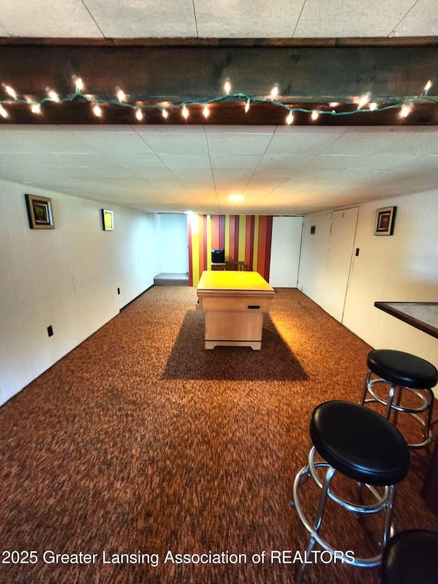 1048 Chris J Dr, Lansing, MI 48917 - recreation room with carpet floors and billiards table