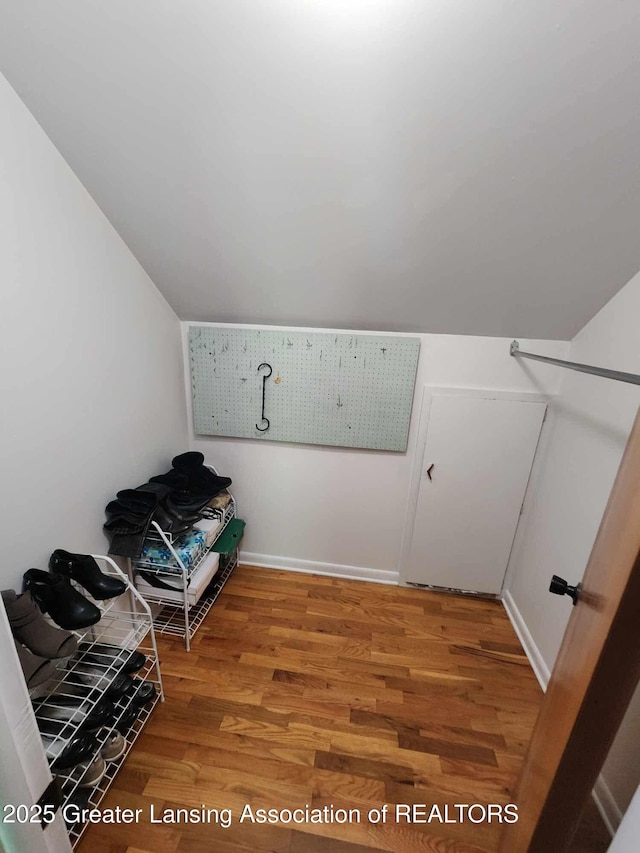 1048 Chris J Dr, Lansing, MI 48917 - sitting room with light wood finished floors, lofted ceiling, and baseboards
