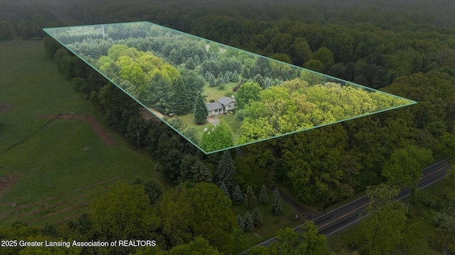 5080 Cornell Rd, Okemos, MI 48864 - view of property location with a heavily wooded area and property boundaries highlighted
