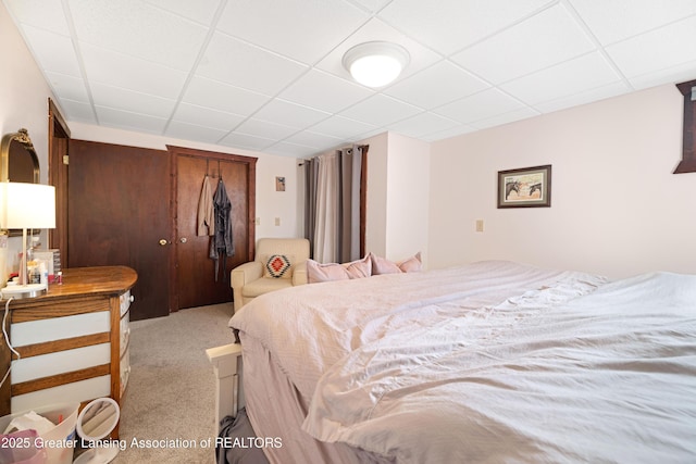 2335 N Concord Rd, Albion, MI 49224 - bedroom featuring carpet floors and a paneled ceiling