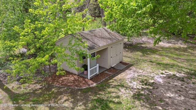 exterior view of roof with shingles